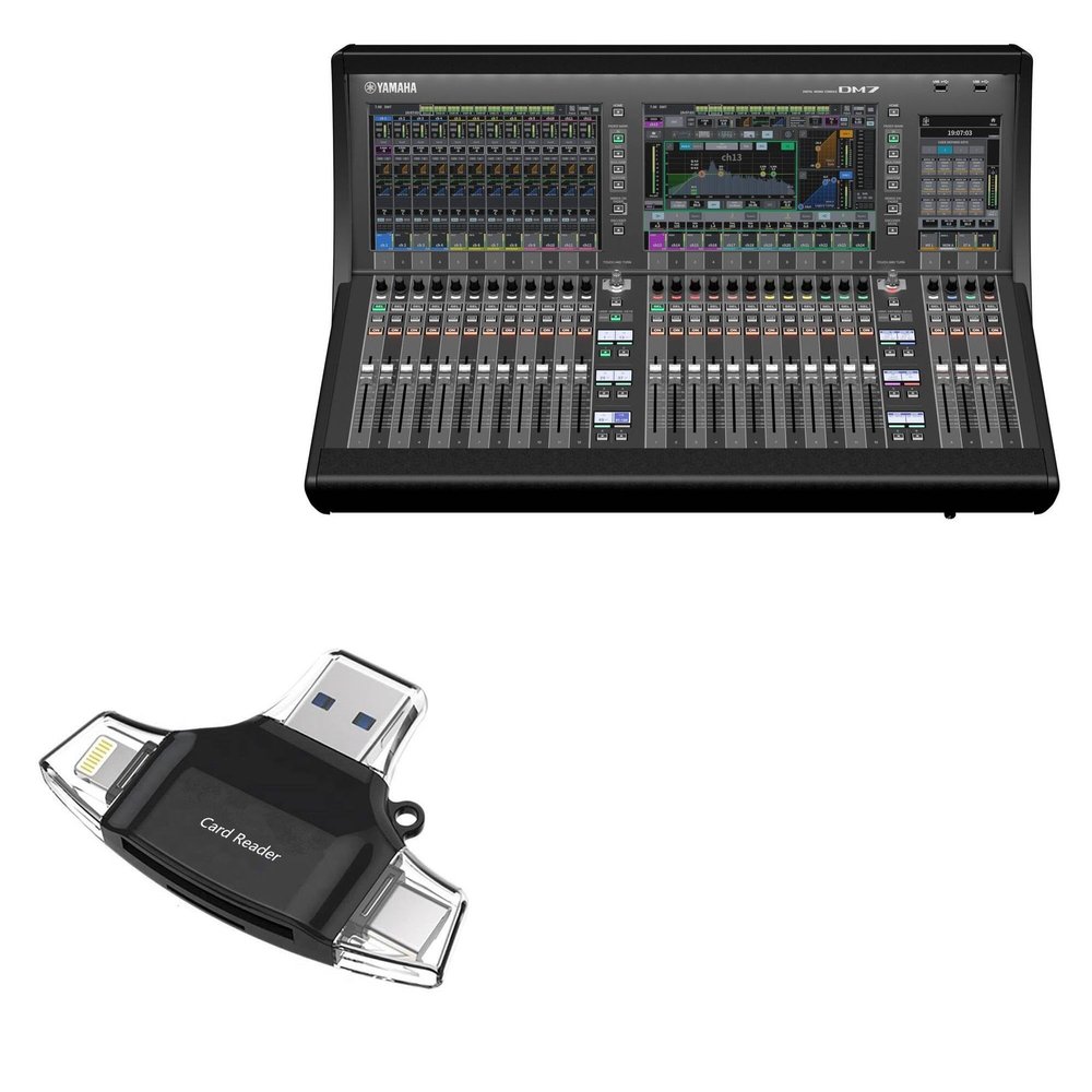 BoxWave Smart Gadget Compatible with Yamaha DM7 - AllReader SD Card Reader, microSD Card Reader SD Compact USB - Jet Black