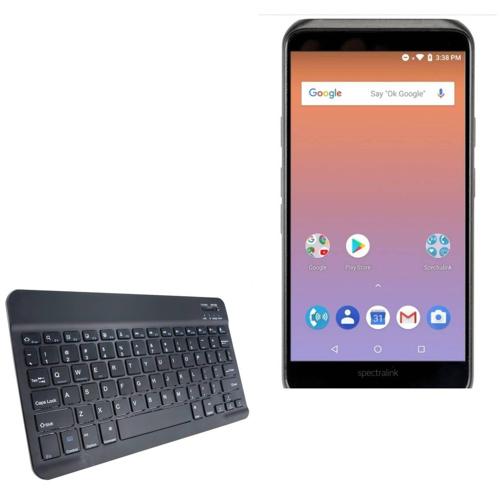 BoxWave Keyboard Compatible with SpectraLink Versity 9540 Smartphone - SlimKeys Bluetooth Keyboard, Portable Thin with Chiclet-Style Keys - Jet Black