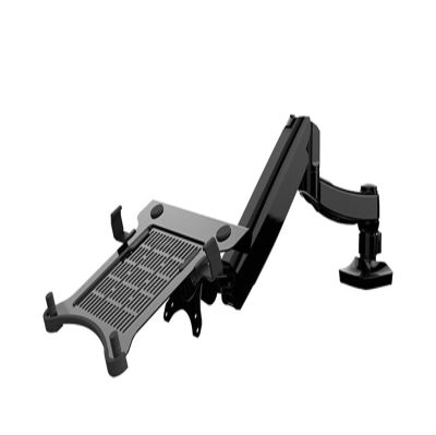 D5F Desktop Full Motion Gas Spring Dual Use 10-15.6 Inch Laptop Mount Holder + 10-27 Inch Monitor Holder Arm Bracket