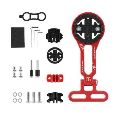 Wilitto TitaniumBike Cycling GPS Computer Mount Bracket for Integrated Handlebar, Out Front Cycling Computer Extension Bracket Lamp Holder Compatible with GarminWahooBryton Red