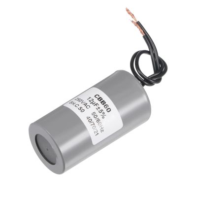 1pcs CBB60 Motor Run Capacitor 12uF 250V AC 2 Wires 50/60Hz Cylinder 73x38mm for Air Compressor Water Pump Motor