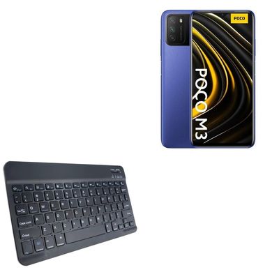 BoxWave Keyboard Compatible with Poco M5 - SlimKeys Bluetooth Keyboard, Portable Thin with Chiclet-Style Keys - Jet Black
