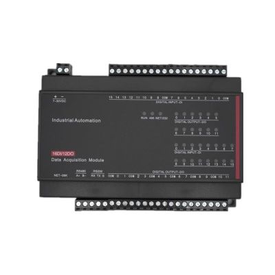 TOBAYA 12 Channel Relay NO Output 16 Channel Switch Inputs RJ45 Ethernet Modbus TCP Controller (Size : 16DI 12DO ETH 485)