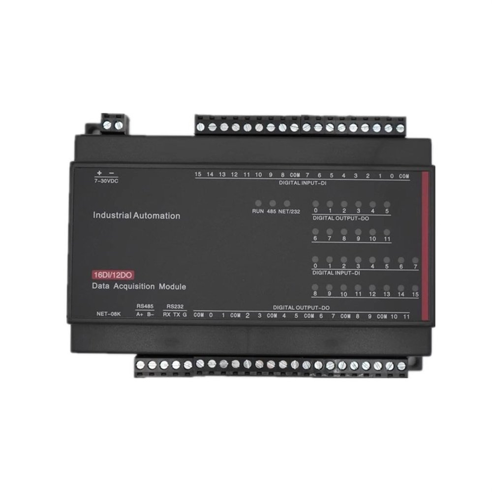 TOBAYA 12 Channel Relay NO Output 16 Channel Switch Inputs RJ45 Ethernet Modbus TCP Controller (Size : 16DI 12DO ETH 485)