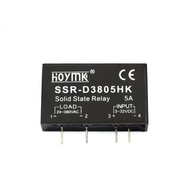 TOBAYA 1pcs PCB SSR-D3803HK D3805HK D3808HK Dedicated with Pins SSR-D3805HK 5A DC-AC Solid State Relay (Size : D3805)