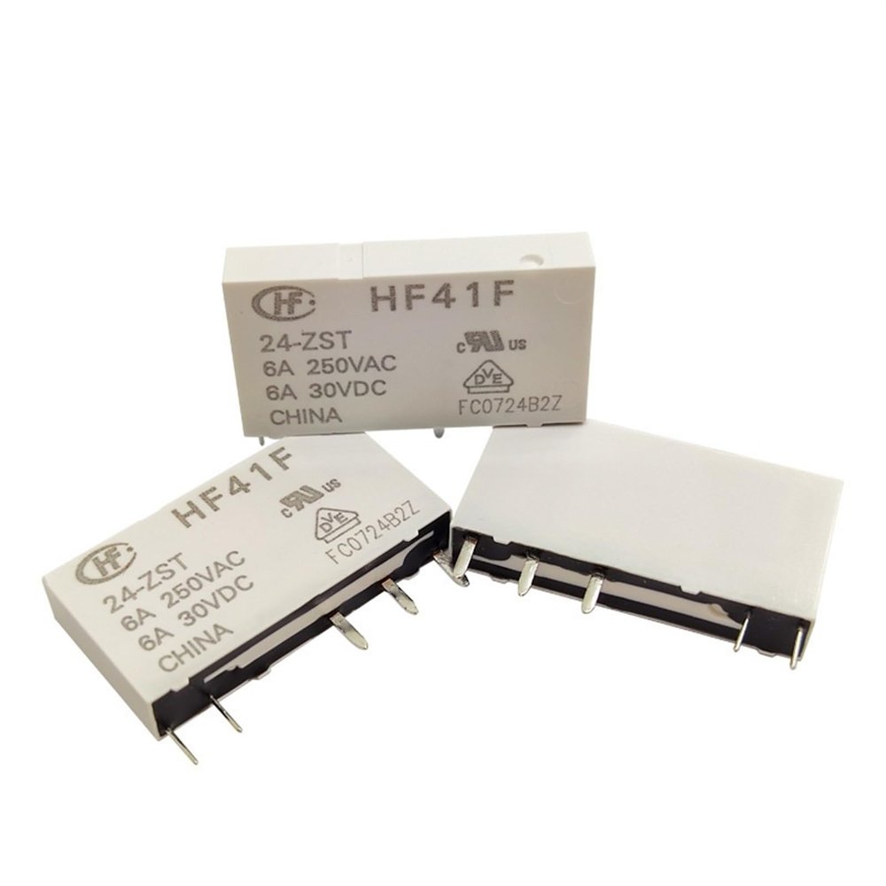 TOBAYA Relays 5PCS/10PCS HF41F-5V-ZST HF41F-12V-ZST HF41F-24V-ZST 5Pin 6A 250VAC (Size : 5PCS HF41F-12-ZST)