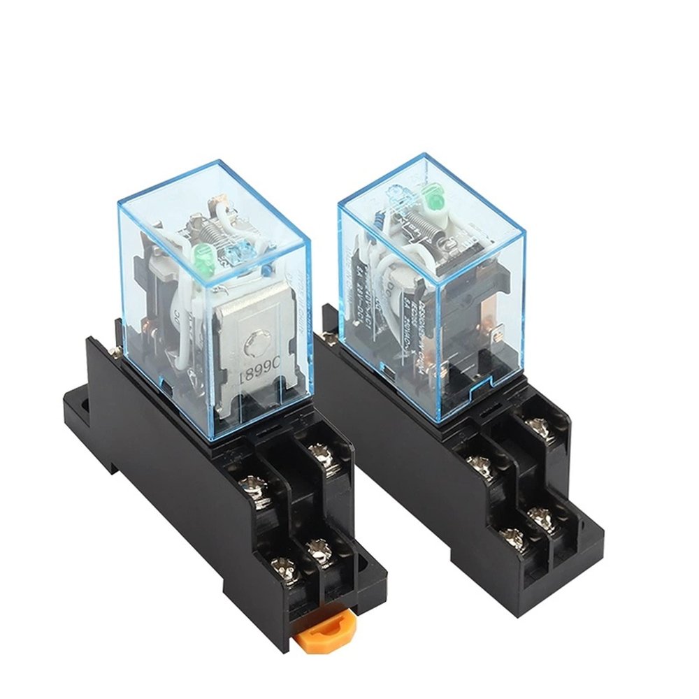 TOBAYA MY2NJ HH52P DPDT Miniature Coil Electromagnetic Intermediate Relay AC12V 24V DC24V AC110V 220V 8 Pin Relay with Socket Base (Size : DC12V)