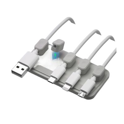 MUdson Cable Fixer Magnetic Wire Organizer Desktop Cable Clip Cable Row Plug Fixed Charging Line Holder Self-Adhesive Office Supply Durable (Color : Magnetic Gray)