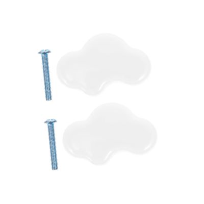 Vaguelly 1set Ceramic Cloud Shaped Drawer Knobs Cartoon Wardrobe Handles for Boys and Girls Room Cloud Door Knobs for Cabinets Unique and Elegant Furniture Decor