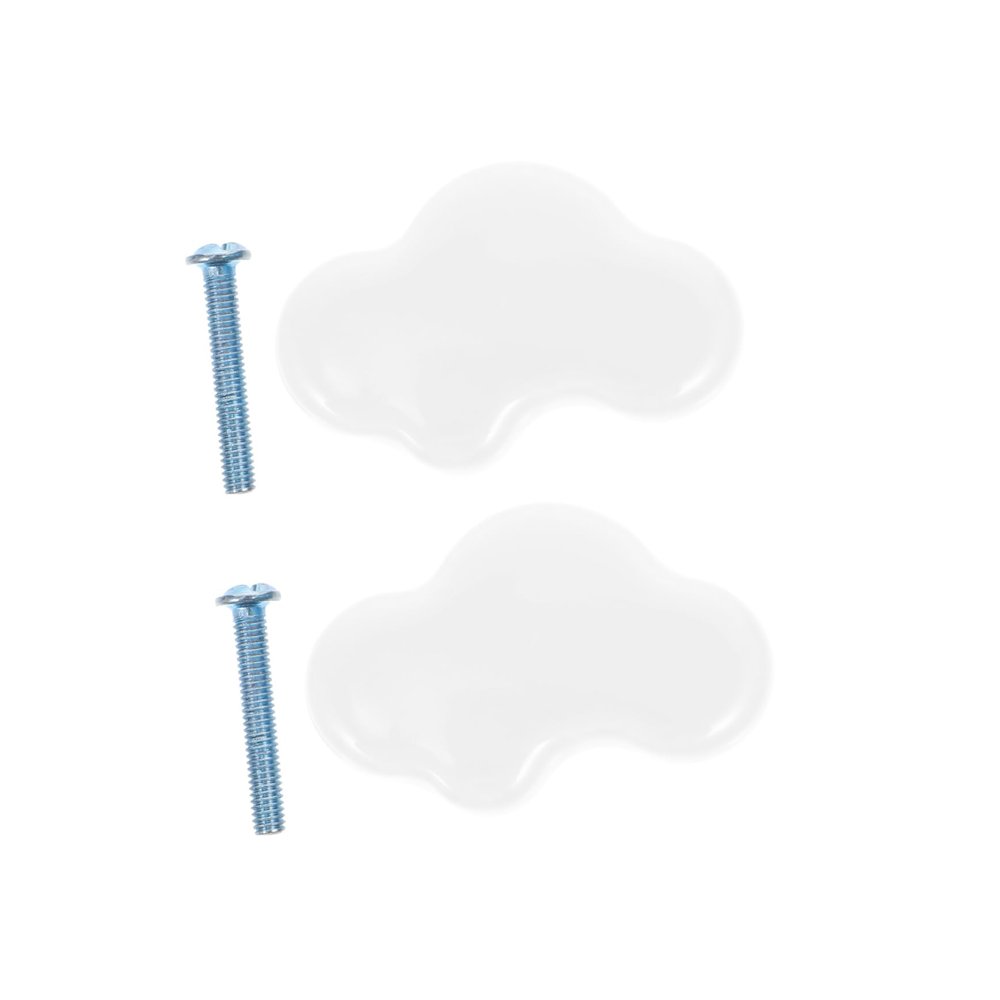 Vaguelly 1set Ceramic Cloud Shaped Drawer Knobs Cartoon Wardrobe Handles for Boys and Girls Room Cloud Door Knobs for Cabinets Unique and Elegant Furniture Decor