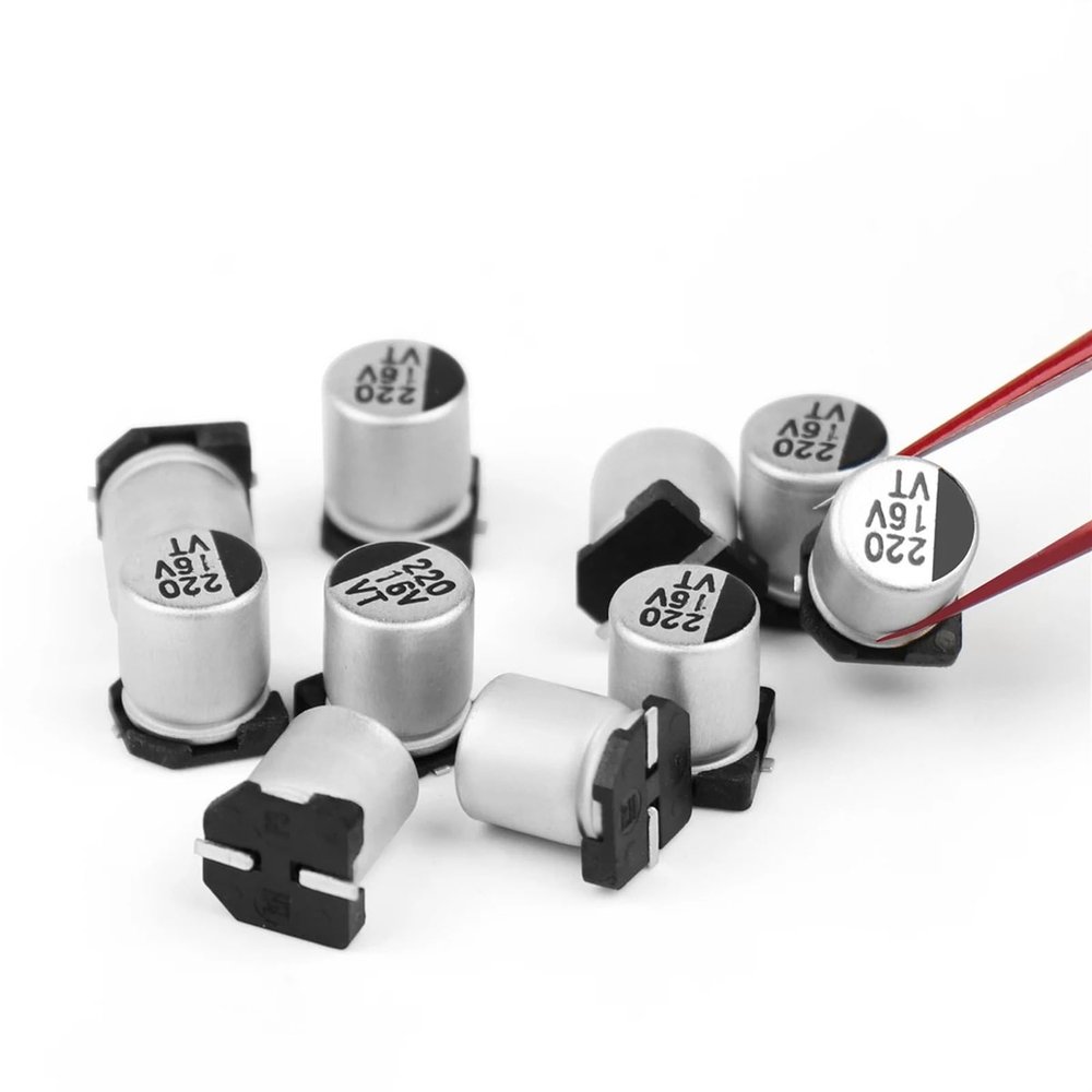 130Pcs SMD Aluminum Electrolytic Capacitor Assortment Kit 13Values 1uF-220uF 1uF 2.2uF 4.7uF 10uF 22uF 47uF 100uF 220uF