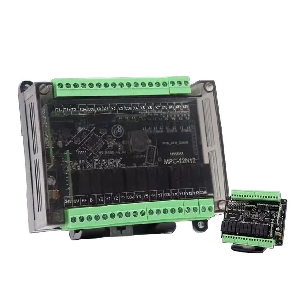 TOBAYA 8-Way Network IO Controller 24V Switch Analog Quantity 485 Electromagnetic Temperature Time Solid-State Relay Simple PLC (Size : M(15-25cm))