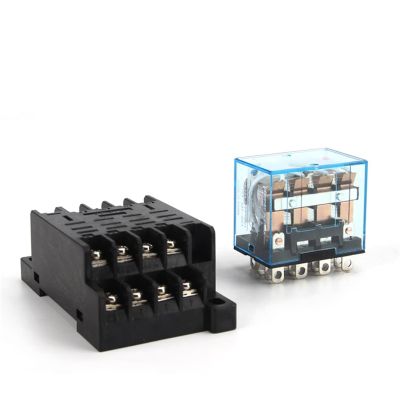 TOBAYA Intermediate Relay HH64P LY4NJ 10A Micro Small Electromagnetic Relay ACDC12V24V AC110V 220V 380V with 14 pins Socket Base PTF14A (Color : No Socket, Size : DC 24V)