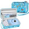 Leayjeen Kids Camera Case Compatible with Gofunly/Aasonida/CAMCLID/LETSHAHA Kids Instant Print Camera, Kids Instant Camera for 1080P Printed Photos,Birthday Gifts for Kids-Blue Sharks(Case Only) view 1