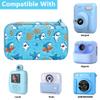 Leayjeen Kids Camera Case Compatible with Gofunly/Aasonida/CAMCLID/LETSHAHA Kids Instant Print Camera, Kids Instant Camera for 1080P Printed Photos,Birthday Gifts for Kids-Blue Sharks(Case Only) view 2