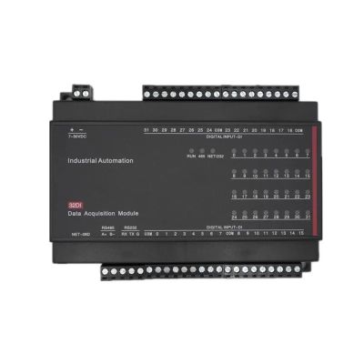Ethernet Module 32 Channel DI Industrial Acquisition Control Module ModbusRTU TCP UDP Protocol IO Unit (Size : 32DI Ethernet)