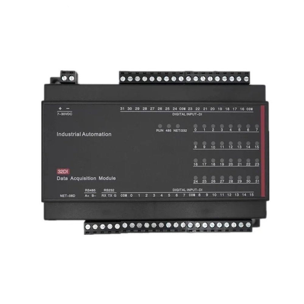 Ethernet Module 32 Channel DI Industrial Acquisition Control Module ModbusRTU TCP UDP Protocol IO Unit (Size : 32DI Ethernet)