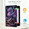 Slim Shell Case for 6.8" Kindle Paperwhite (11th Generation 2021)  Kindle Paperwhite Signature Edition, Premium PU Leather Lightweight Auto Sleep/Wake Cover with Stand, Purple Dragon Book view 3