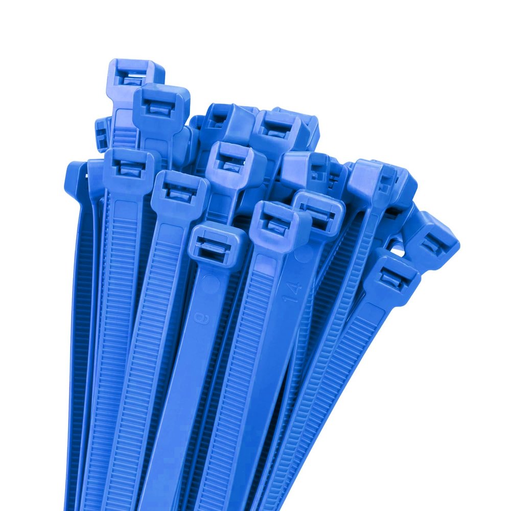 Armpow 18 inch Blue Zip Ties Heavy Duty 100 PACK, 200 LBS Ultra Exclusive Strong Plastic Wire Ties, Large Cable Ties Extra Long Tie Wraps, Indoor and Outdoor UV Resistant