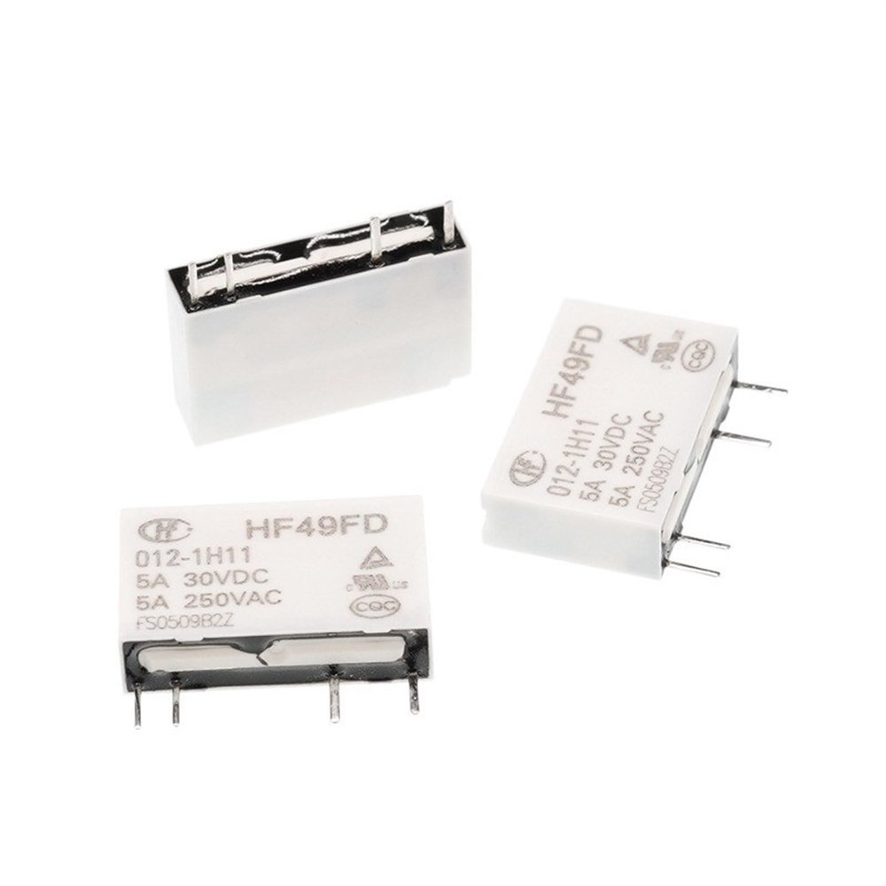 TOBAYA Relays 5PCS/10PCS HF49FD-5/12/24V-1H11 4Pin 5A 250VAC (Size : 5PCS HF49FD-12V-1H11)