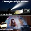 QAUYYW Upgraded 37000mWh Emergency Hand Crank Radio AM/FM with LED Flashlight Solar Radio, Portable Weather Radio, Emergency Cell Phone Charger for Family Outdoor Camping and Emergency Rescue Us view 4