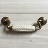 JCAKES 4-1/2" CC Bail Drawer Pull Drop Dresser Pull Antique Bronze Crackle Ceramic Swing Drawer Handle view 3