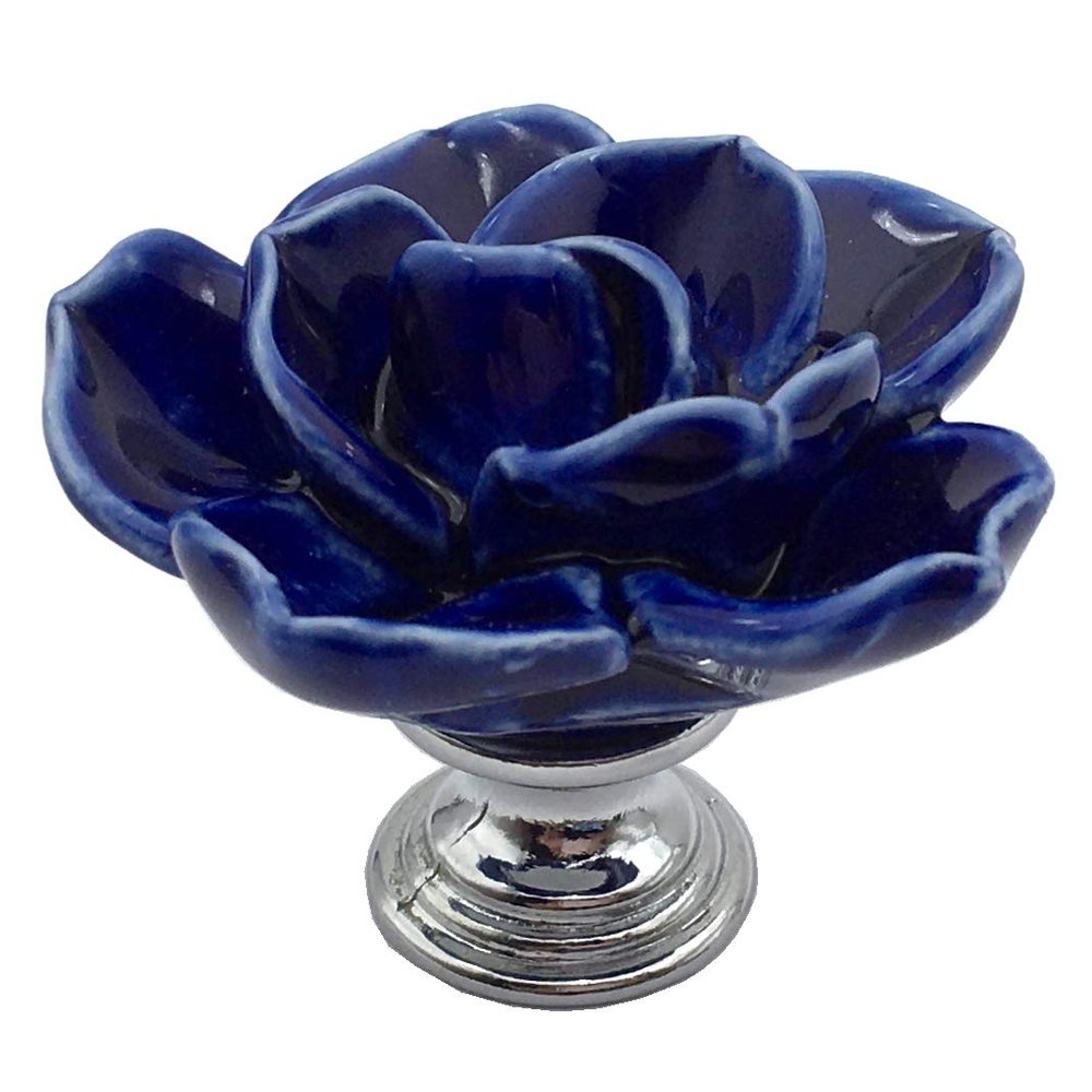 JCAKES Flower Knob Ceramic Floral Drawer Knob Red Yellow Blue Black White Drawer Pull Dresser Cabinet Knob Kitchen Door Knob Hardware