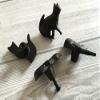 JCAKES Cat Knob Drawer Knobs Dresser Knob Rustic Drawer Pull Antique Black Cast Iron Kitchen Cabinet Door Knobs Drawer Pulls (Color : D) view 3