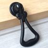 JCAKES Drawer Knob Single Drop Pull Ring Knob Drawer Pull Pendant Dresser Pull Handles Antique Gold Brass Bronze Black (Color : Antique Black) view 2