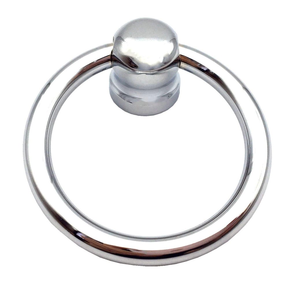 JCAKES Single Drop Pull Rings Drawer Knob Drawer Pull Pendant Dresser Pull Handles Polished Silver Chrome Hardware (Size : Outer Dia: 2" (50 mm))