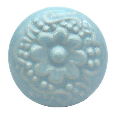 JCAKES 1.75" Dia Ceramic Drawer Knob Beige Drawer Pull Dresser Cabinet Knob Kitchen Door Knob Hardware (Color : Light Blue)