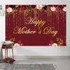 12x8ft Happy Mothers Day Backdrop Red Gold Flowers Photography Background Birthday for Women Mothers Day Party Cake Table Banner Decoration Supplies Photo Booth Props view 4
