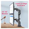 H180 22"-32" Double Monitor Desk Holder Arm Gas Spring Full Motion LCD TV Mount 2-12kg Ergonomica Dual Arm Clamp Bracket view 2