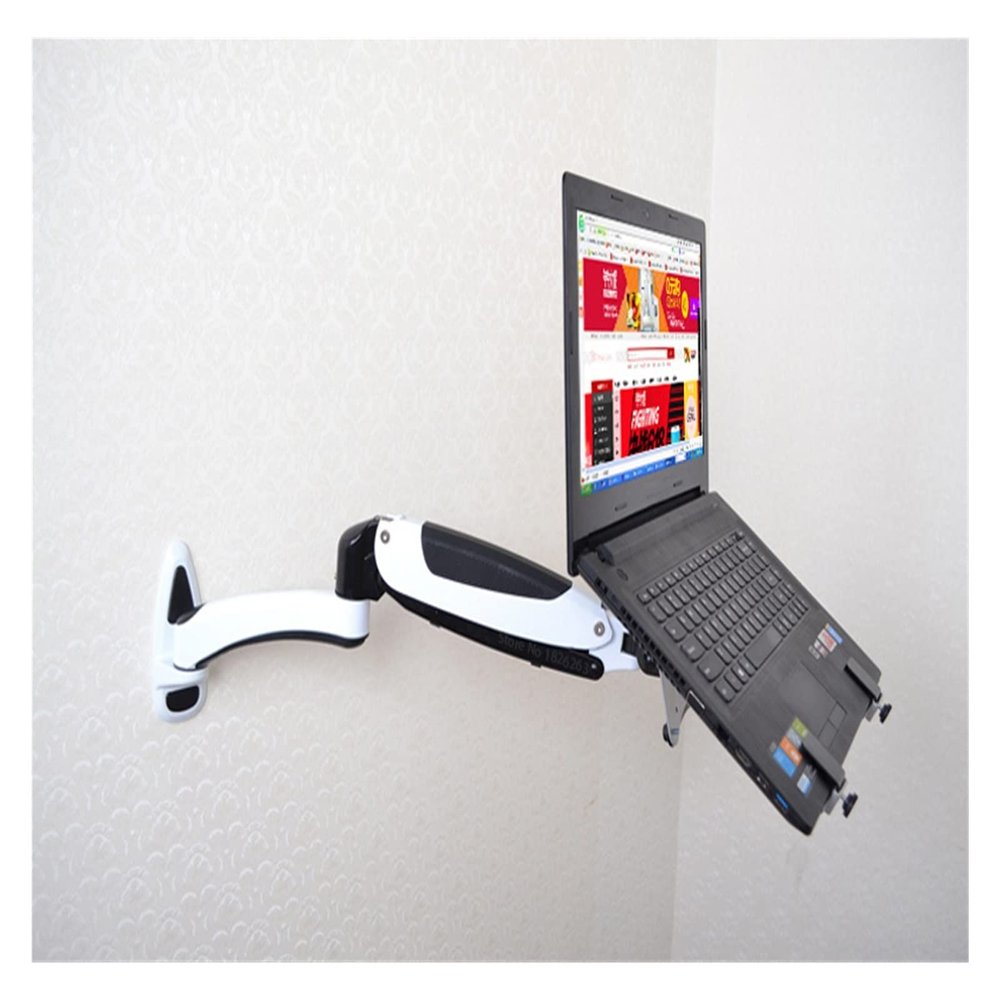 UPGENT GM112WLDM Wall Mount Laptop Holder Gas Spring Arm Aluminum Alloy Full Motion 10-17 Inch Laptop/Notebook Mount Support Lapdesk