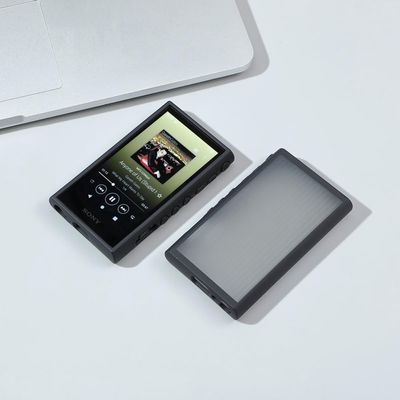 Upgrated Flexible Shockproof Textured Skin Feel Protective Shell Case Cover for Sony Walkman NW-A300 Series NW-A306 NW-A307 (Clear Black)