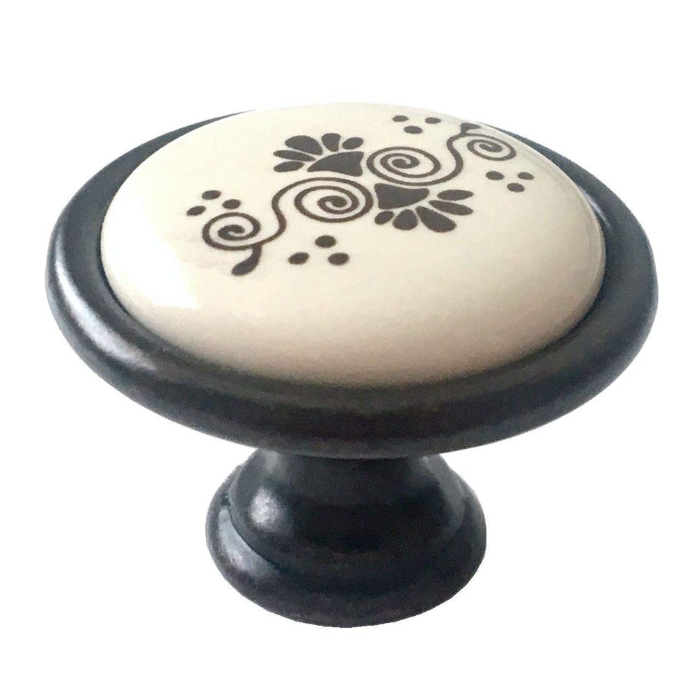 JCAKES Cream Knob Drop Drawer Pull Cabinet Pull Pendent Drawer Knob Ceramic Cabinet Handle Porcelain Dresser Pulls Kitchen Hardware Antique Black