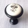 JCAKES Cream Knob Drop Drawer Pull Cabinet Pull Pendent Drawer Knob Ceramic Cabinet Handle Porcelain Dresser Pulls Kitchen Hardware Antique Black view 2