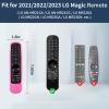 2 Pack Remote Cover for LG Magic, Silicone Protective Case for LG Smart TV Remote Controller LG MR21/ 22/23 Shockproof Anti-Slip Remote Case Remote Sleeve with Anti-Lost Loop (Black + Pink not Glow) view 2