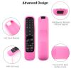 2 Pack Remote Cover for LG Magic, Silicone Protective Case for LG Smart TV Remote Controller LG MR21/ 22/23 Shockproof Anti-Slip Remote Case Remote Sleeve with Anti-Lost Loop (Black + Pink not Glow) view 3