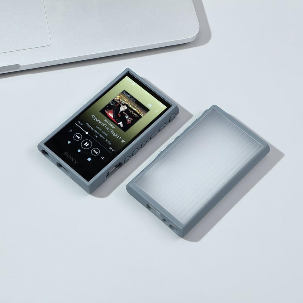 Upgrated Flexible Shockproof Textured Skin Feel Protective Shell Case Cover for Sony Walkman NW-A300 Series NW-A306 NW-A307 (Grey)