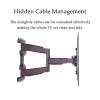 22-55inch 3 Arms Retractable Full Motion LCD TV Wall Mounted Bracket 600mm 780mm Ultra Slim with Cable Cover MAX VESA 400x400mm (Color : 600mm) view 4