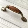 JCAKES 3.75" 5" C-C Wood Look Cabinet Pull Handle Knob Drawer Pull Antique Bronze Oval Knob Handle Dresser Pulls Kitchen Handles Hardware 96 128 mm Centers (Size : L:5.7" (145 mm)/C-C:3.75" (96 mm)) view 2