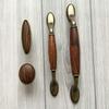 JCAKES 3.75" 5" C-C Wood Look Cabinet Pull Handle Knob Drawer Pull Antique Bronze Oval Knob Handle Dresser Pulls Kitchen Handles Hardware 96 128 mm Centers (Size : L:5.7" (145 mm)/C-C:3.75" (96 mm)) view 4