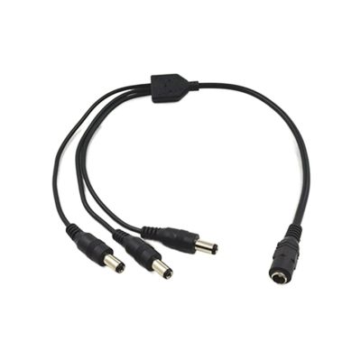26awg 1 to 3 Way DC Power Splitter Cable Wire Harness 40CM for CCTV Cameras DVR NVR LED Light Strip Barrel 5.5 * 2.1mm