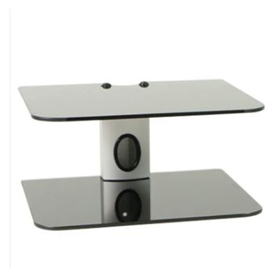 2 Tiers AV Shelf Wall Mount Shelf Black DVD Wall Hanging Bracket Stand for AV Receiver Set-top Boxes/Cable Boxes/Gaming Systems