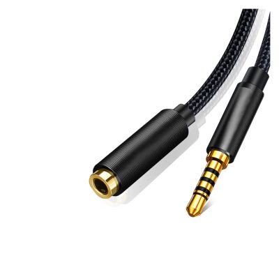 2pcs Headphone Extension Cord Lossless Audio Adapter Cable 3.5mm Male to Female Dual with Microphone Line Control (Size : 1m)