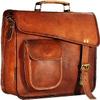13 Inch Handmade Leather Messenger Bag Real Satchel Briefcase for Men and Women with Laptop Padding view 1