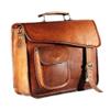 13 Inch Handmade Leather Messenger Bag Real Satchel Briefcase for Men and Women with Laptop Padding view 2