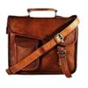 13 Inch Handmade Leather Messenger Bag Real Satchel Briefcase for Men and Women with Laptop Padding view 3