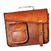 13 Inch Handmade Leather Messenger Bag Real Satchel Briefcase for Men and Women with Laptop Padding view 4